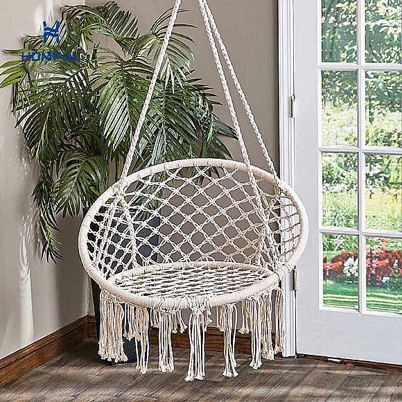 Silla y accesorios hamaca macrame para exteriores